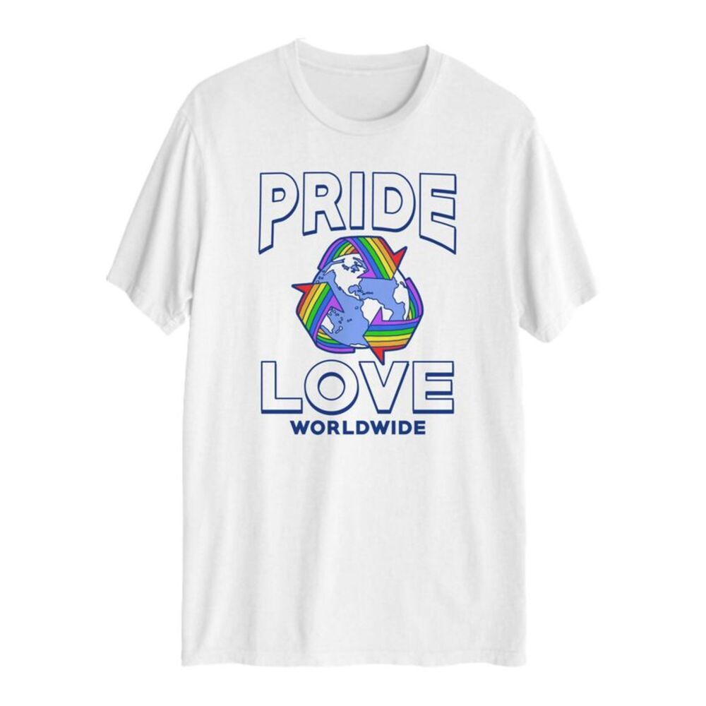 NWT JEM COLLECTIVE Mens Pride Worldwide White Graphic Short Sleeve T-Shirt XL